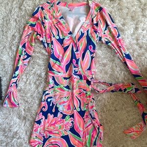 Lilly Pulitzer tiki wrap romper - banana flambé